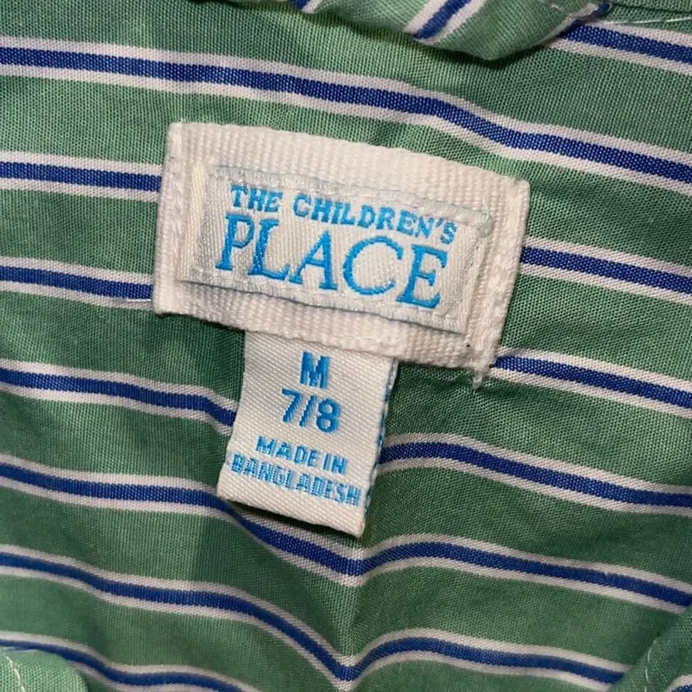 The Children's Place Long Sleeve Stripped   Button‎ Front Shirt Boys size Medium